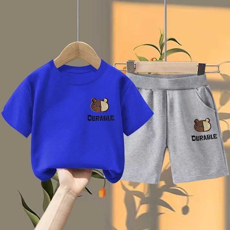 Clothing Sets Summer Baby Girls Clothes Set Children Boy Casual Short Sleeve Cartoon Print Tshirts Shorts 2pc Kid Top Botton Outfits TracksuitY241225Z