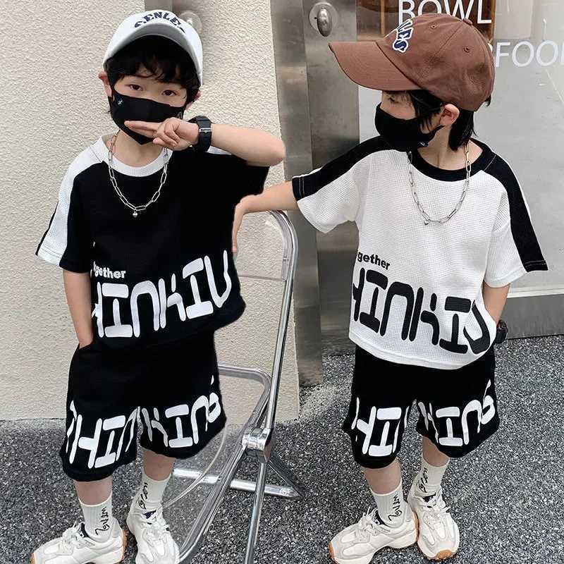 Clothing Sets Summer Children Boy Girls Clothes Set Letter Printed T-shirts and Shorts 2pcs Suit Kid Short Sleeve Top Bottom Fashion OutfitsY241225HCG
