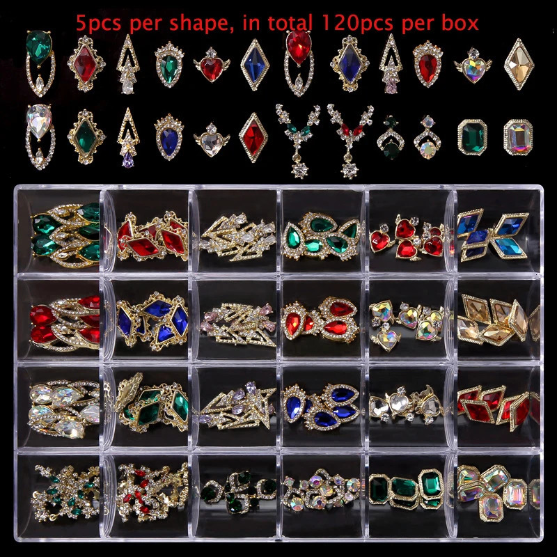 Metal Alloy Nail Art Rhinestones 3D Punk Nail Art Rivet Accessories Set DIY Nail Charms Cartoon DIY Nail Decoration 241225
