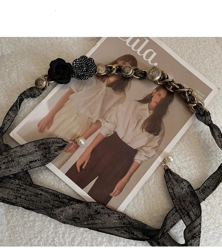 Niche fashion metal retro belt for womens y2k Chinese style flower high-end accessory waist chain 241225
