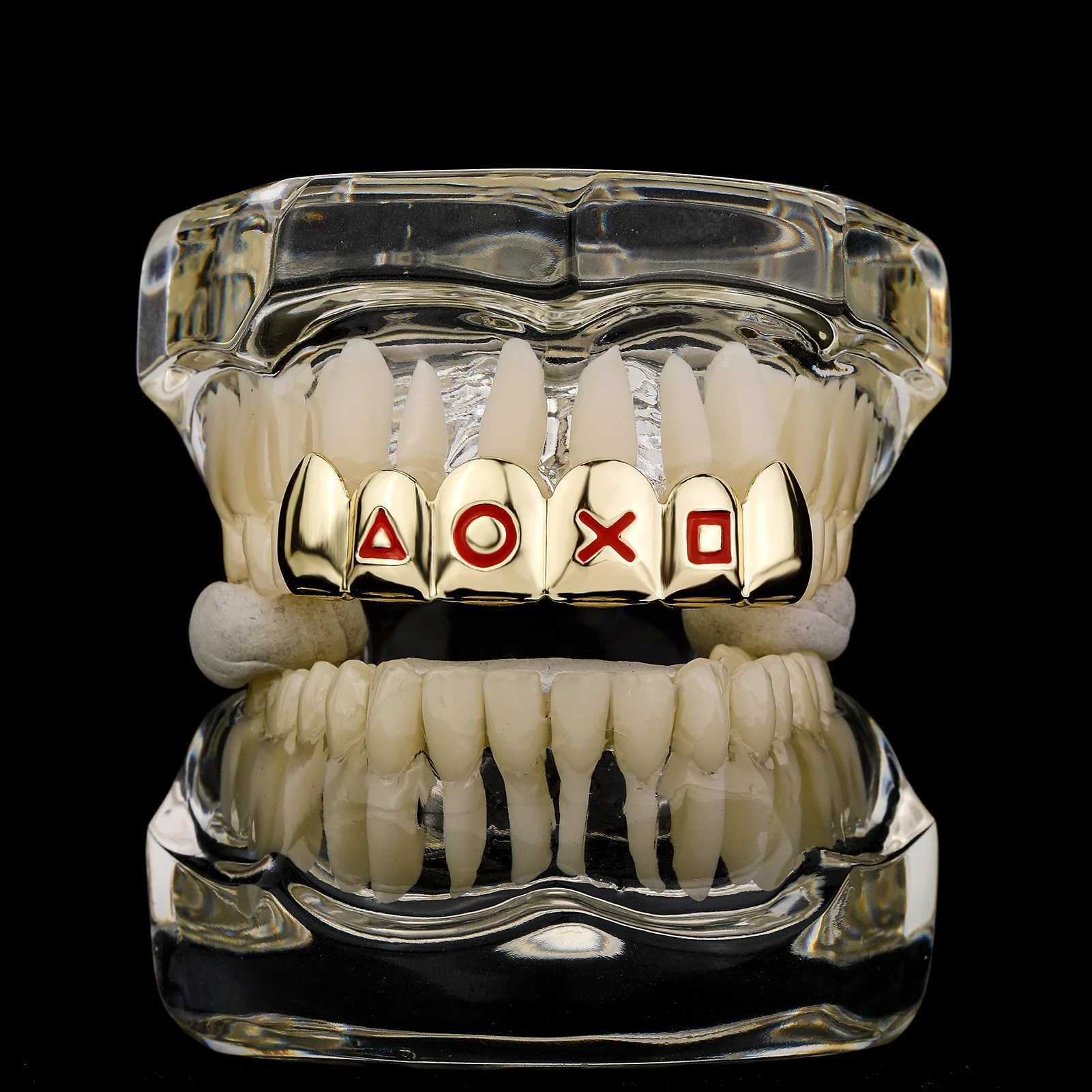 Simple 6/6 Letter Teeth Grillz Fangs Hip Hop 3 colors Tooth Cs For Women Men Jewelry Halloween GiftXJ241225