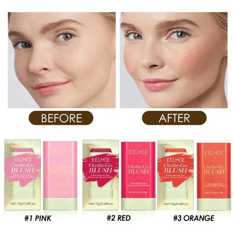 Multi-function B Stick Natural Cheek Face Rouge Ber Cream Lasting High Color Rendering Brightening for Women MakeupXJ241225