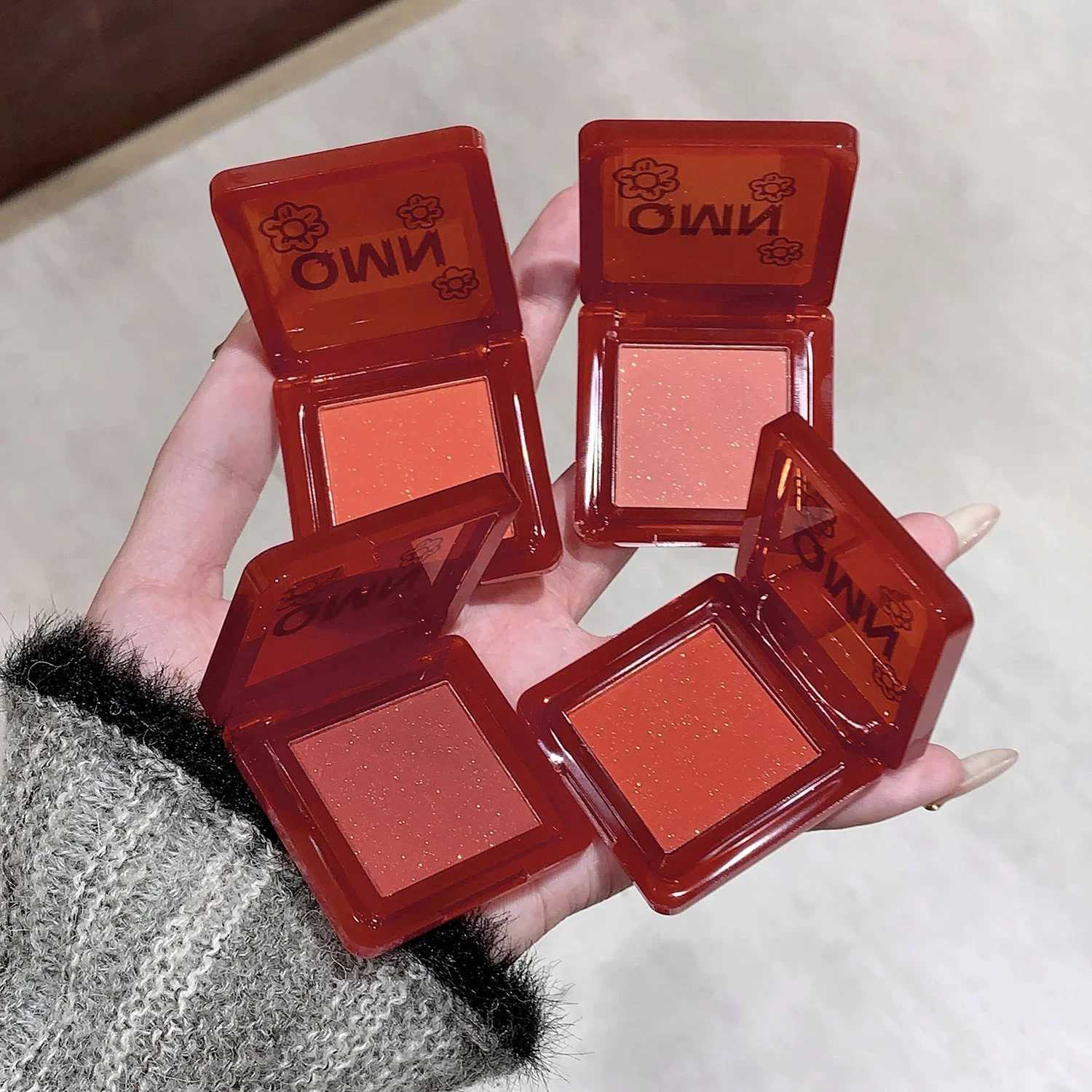 Rosso Red Brighten Face B Palette Face Contouring Ber Cheek Tint Peach Rouge Waterproof Monochrome Matte Female MakeupXJ241225