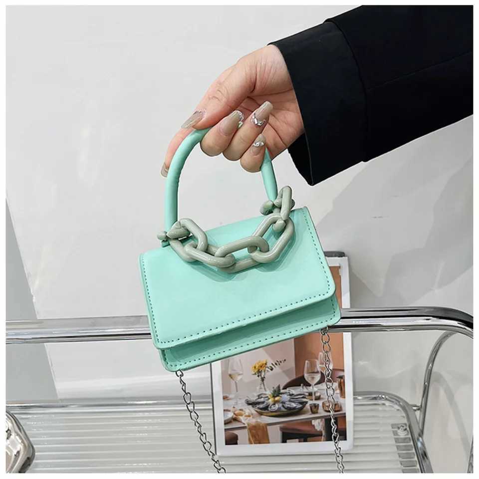 2024 Fi Temperament Womens Bag Korean Versi Winter Trendy chain small square crossbody Bag Casual e Shoulder HandbagXJ241225