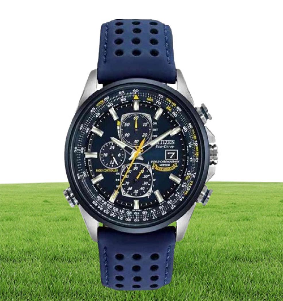 Luxury Wateproof Quartz Watches Business Casual Steel Band Watch Men039s Blue Angels World Chronograph WristWatch6169683