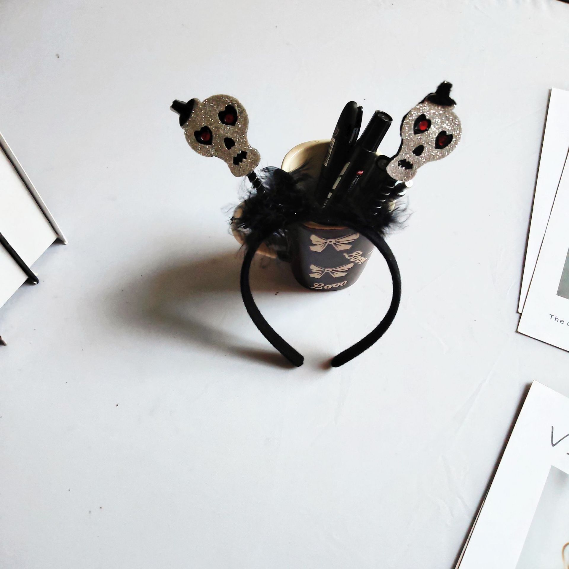 Halloween Bizarre Horror Headwear Pumpkin Bat Skull Ghost Headband Children's Dress up Props Party Hair Accessories