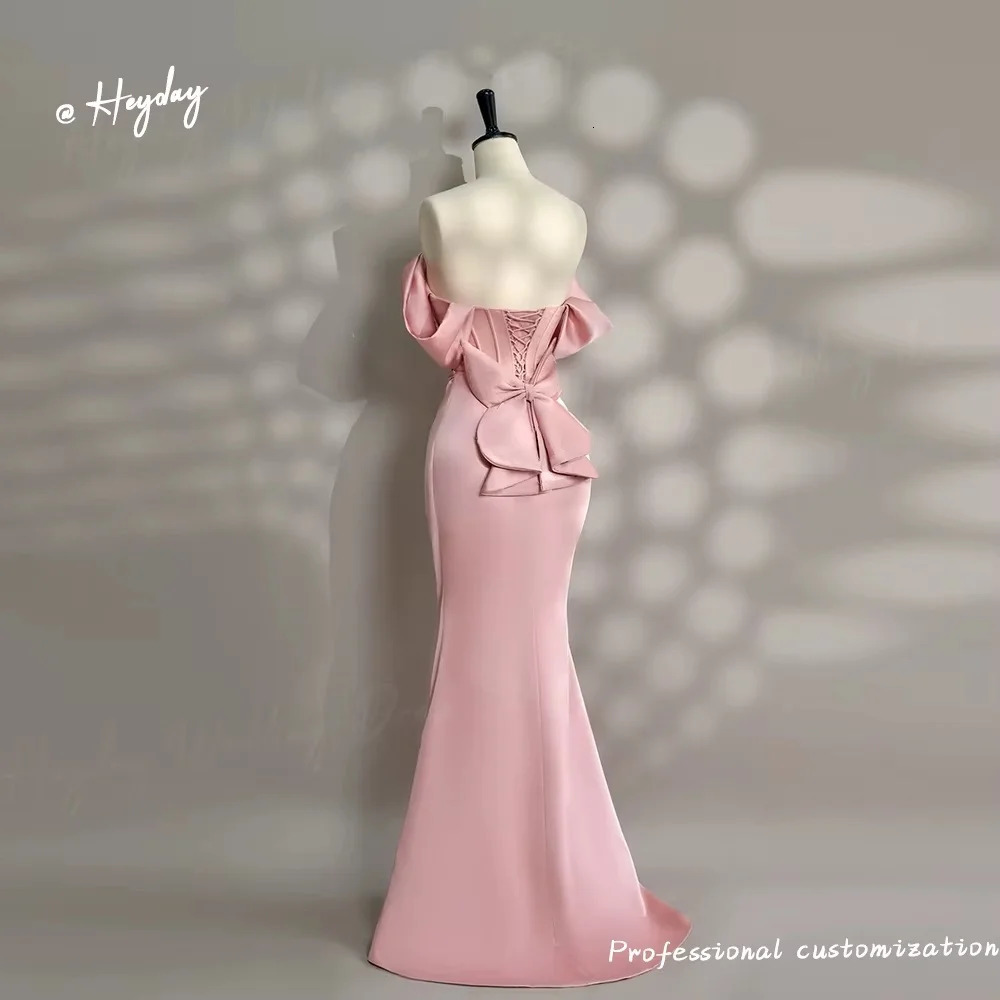 Heyday Strapless Pleat elegant prom dress fairy Floor Length Close-fitting saudi Royal wedding dress for women guest 241223