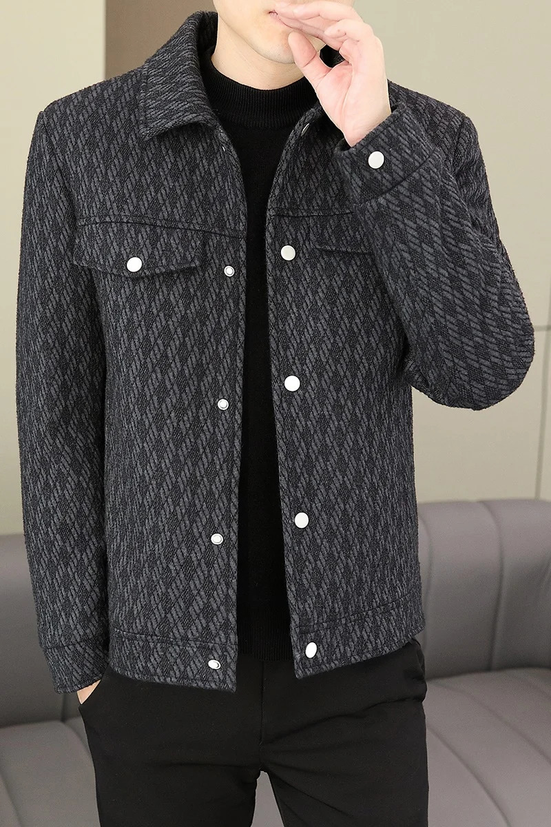 2024 Winter Wool Blends Jacket Men Thick Warm Casual Trench Coat Short Business Social Streetwear Overcoat Clothing M4XL 241225