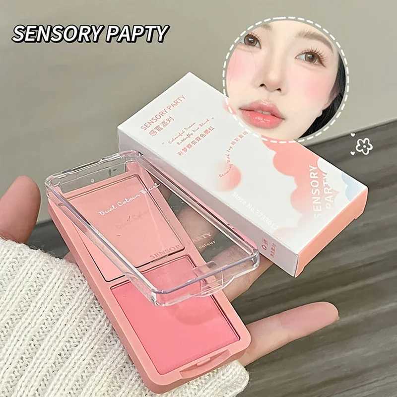 Nude Peach B Palette Face Makeup Two-color Natural Cheek Brighten Color Rendering Delicate Non-flying Powder Matte RougeXJ241225