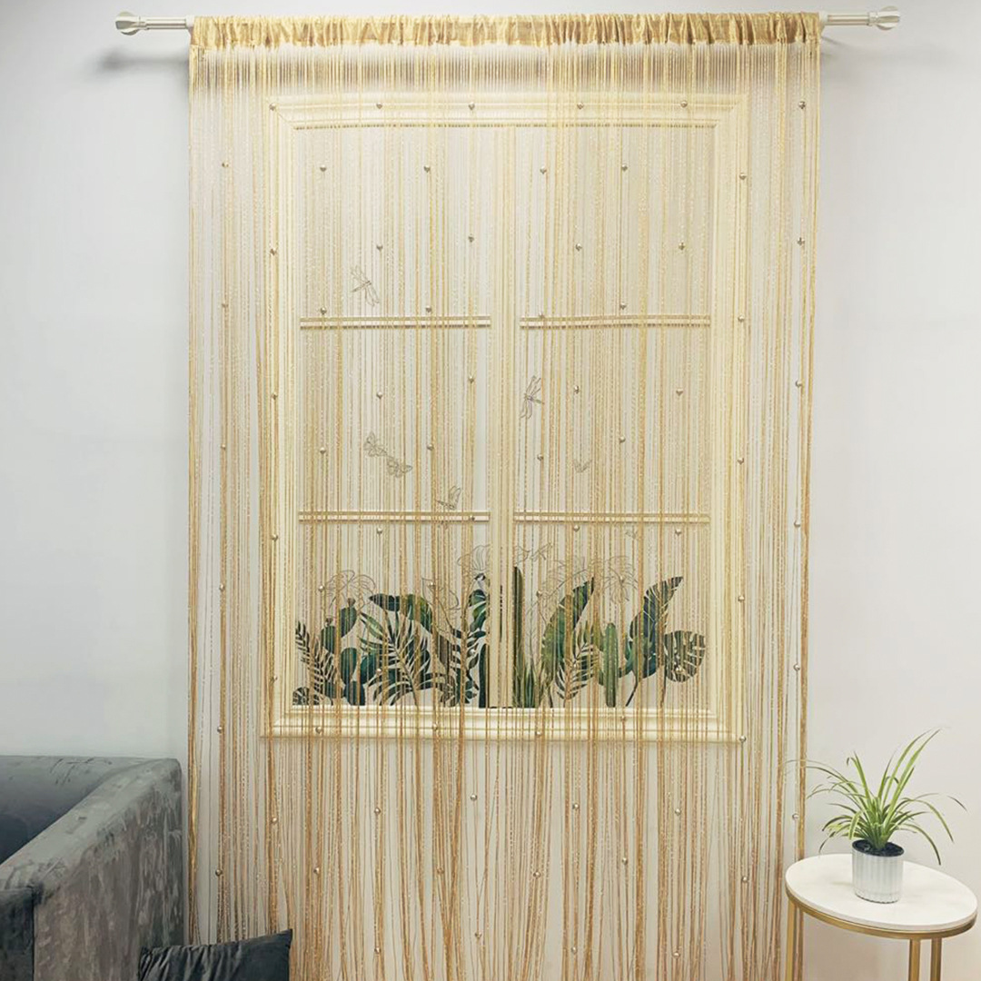 Wedding Decorations 2M*1M String Curtain Panels Door Fly Screen Hanging Beaded Curtains Room Divider Net