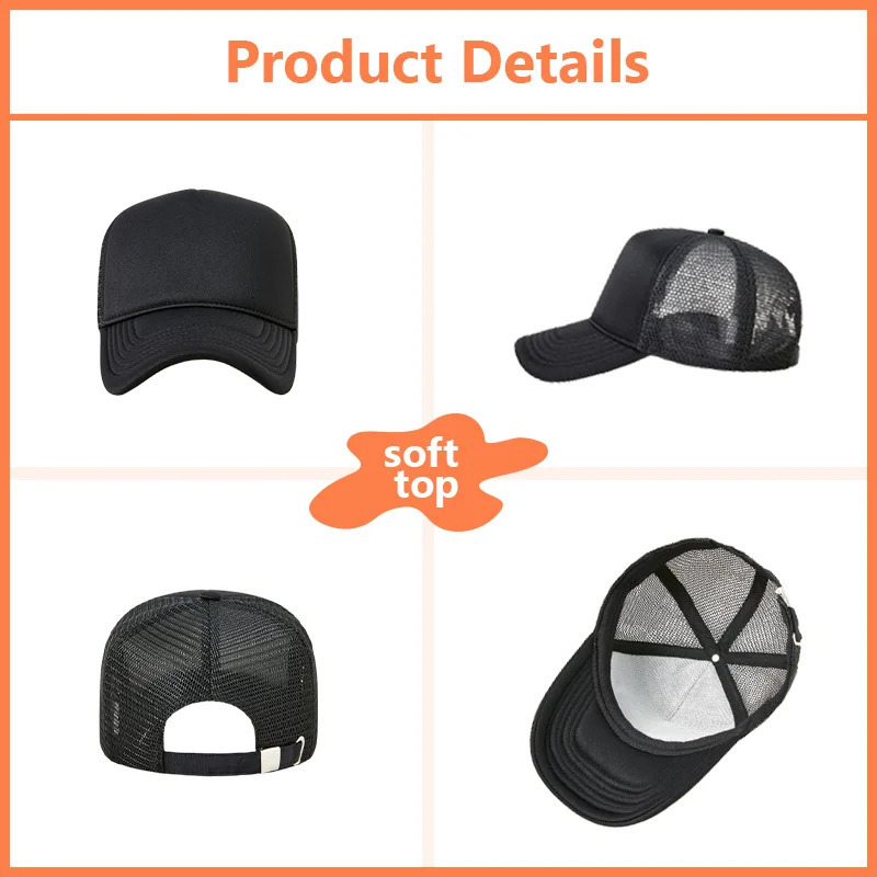 Custom Baseball Hat 5-panel Sponge Baseball Cap Embroidery DIY Wholesale Print Custom Leisure and Breathable Unisex Hat 241225