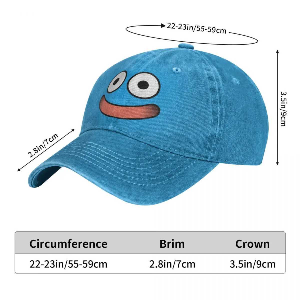 Summer Cap Sun Visor Slime Face Hip Hop Caps Dragon Quest Dragonlord Game Cowboy Hat Peaked Hats W241225