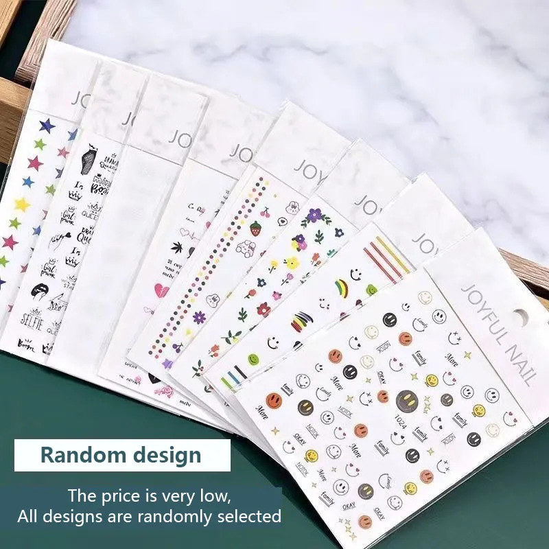 50 PCS Random Stickers for nails Press on nails nail art Decoration manicure supplies 241225