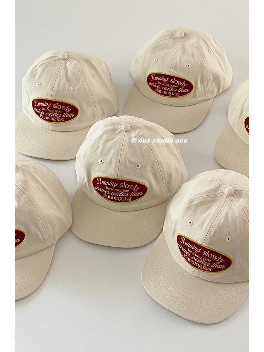 Flat Brim Peaked Cap Female Korean Soft Top Embroidered Big Head Round Flat Brim Hip Hop Baseball Hat Male W241225