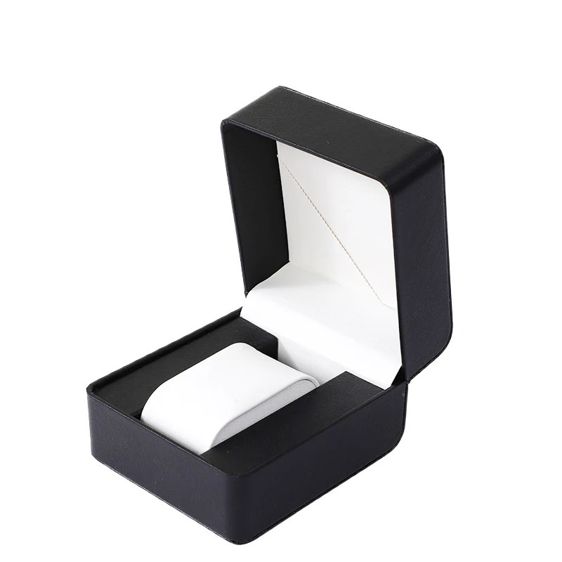 Fashion Single Watch Gift Box With Pillow Pu Leather Wristwatch Display Case Organizer Watch Storage Gift Box Black 241225