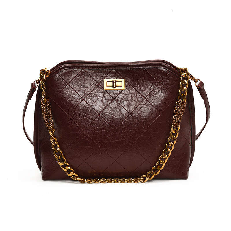 chain handbag women's light luxury single shoulder bag tote puese crossbody shoulder bags autumn winter new trendy and niche diamond grid