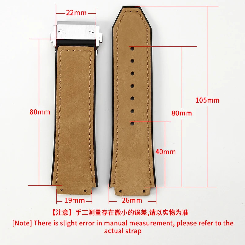 For Hublot Yubo Classic Fusion Big Bang Convex Interface Folding Buckle Men Sport Frosted Leather Silicone Underskin Watch Strap 241225