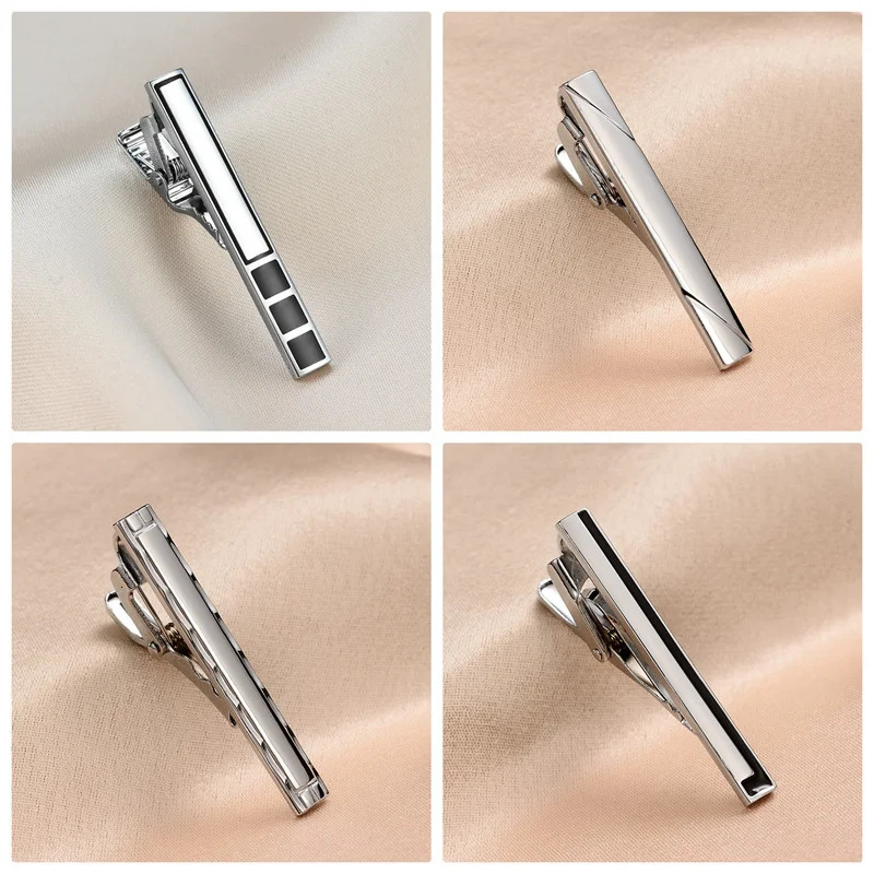 8 PCS Short Tie Clips Set With Gift Box Mens Tie Clip Tie Pin Accessories Man Shirt Cufflinks Men Cuff Gift For Husband Gadgets 241225
