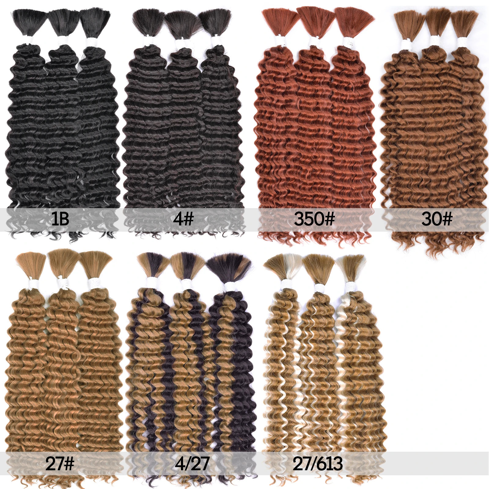 26inch Synthetic Deep Wave Bulk hair For Braiding 90g No Weft Deep Wave For Women High Quality Synthetic Protein Hair 241225