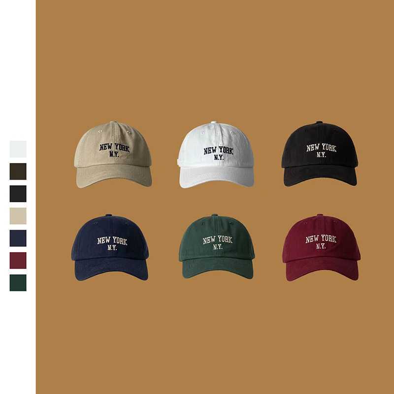 New York Alphabet Baseball Hat Retro Solid Color Adjustable Snap Back Foot Hat Womens Street Mens Hip Hop Hat W241225