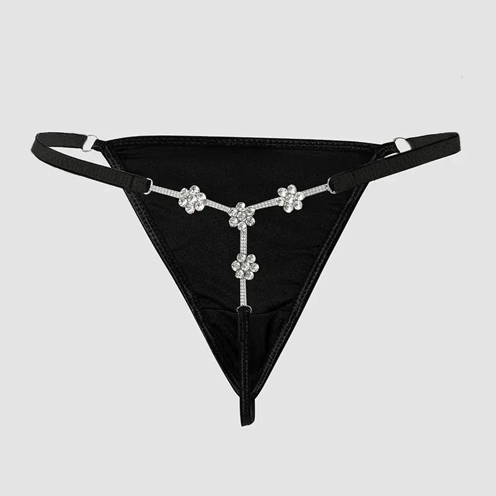 Rhinestone Flower T-shaped Sexy Exaggerated Waist Accessories Beach Body Chain 241225