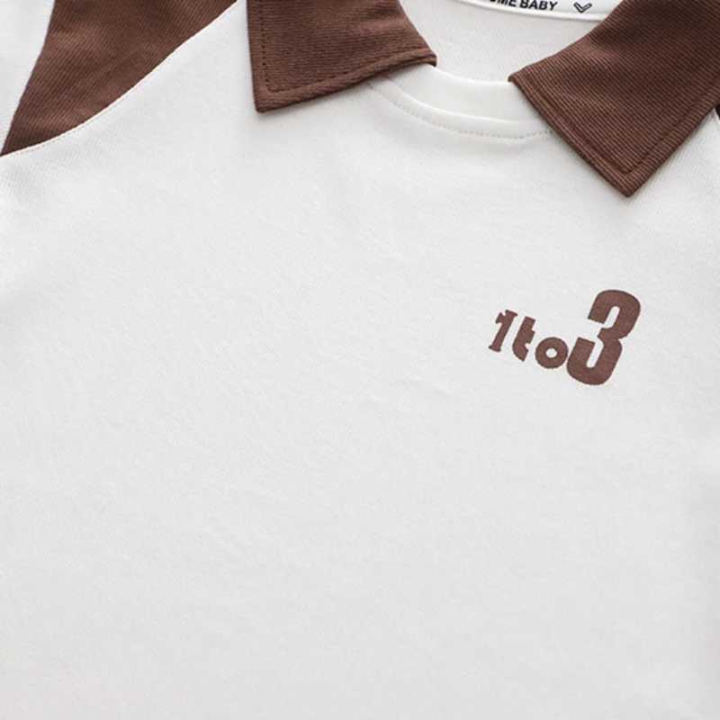 Clothing Sets Summer Children Boy Clothes Kid Lapel T-Shirts and Shorts Set Patchwork V Neck Top Bottom 2 Pieces Suit Fashion TracksuitsY241225Y6NG