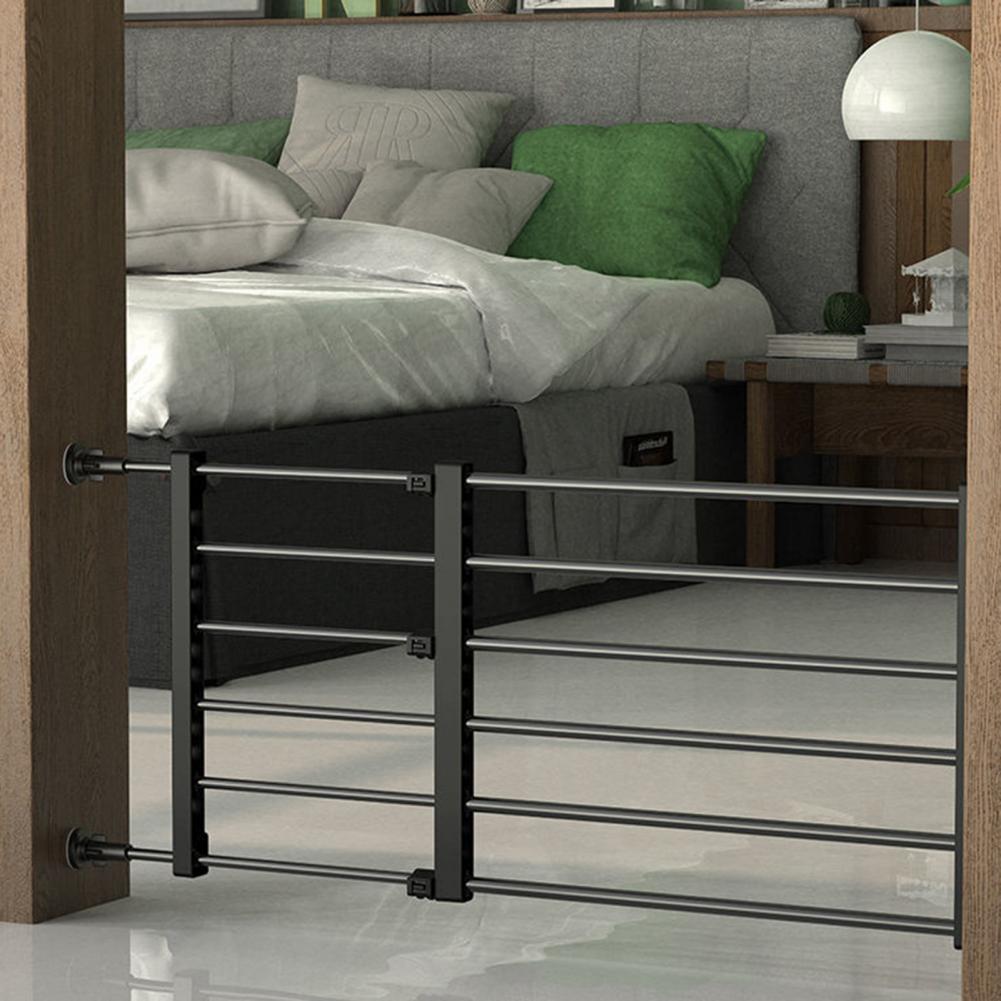 Wall-friendly Pet Gate Metal Door Rail Expandable Metal Dog Gate with Door for Small Dogs Indoor Pet Gate for Stairs Doorways