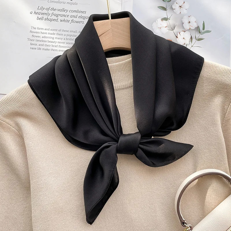 Fashion faux Real Silk Scarf Women Shawls Wraps for Ladies Neckerchief Foulard Scarves Pashmina Female Shawl Hijab Bandana 241225
