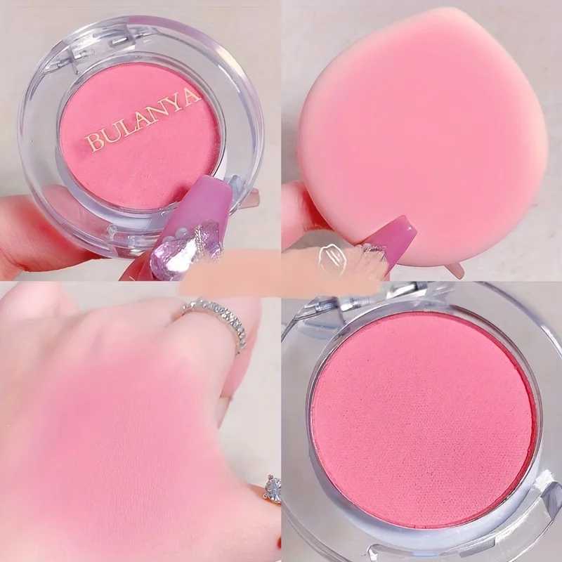 1pc Matte Pink B Palette Rose Cherry Tints Long-Lasting Cheek Color Contouring Shadow Natural Makeup With Puff ApplicatorXJ241225