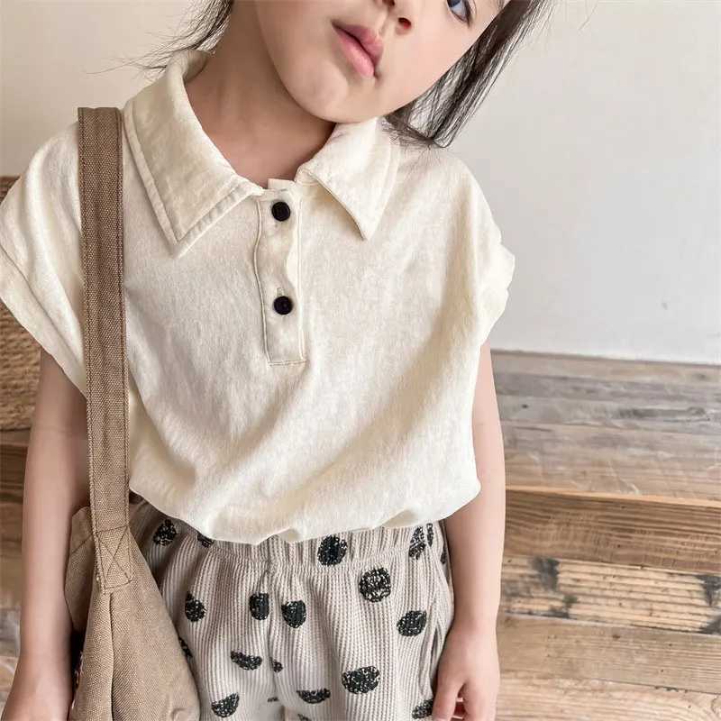 Childrens POLO Shirt Cute Embroidery Shirts for Kids Summer 2023 Solid Color Boys Short Sleeve T-shirt Fashion Girls BlouseXJ241225