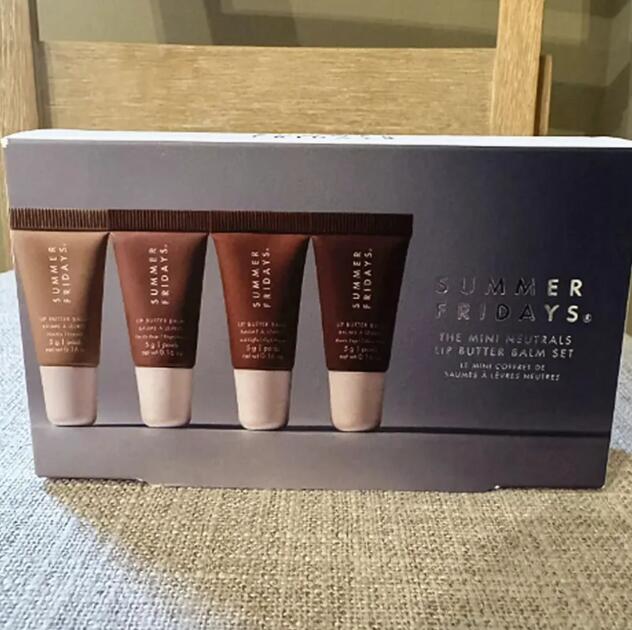 Summer Fridays Mini Deep Moisturizing Glaze Set 4pcs Lip gloss Makeup Gift Box Moisturize Smooth Oil Jelly Lipsticks Beige Vanilla Brown Sugar