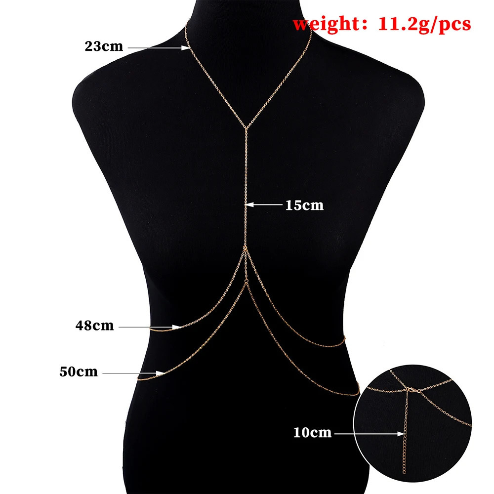 Double Layer Side Wings Gold Plated Stainless Steel Jewelry Body Chain Belly Waist Chains for Women Holiday Party Accessories 241225
