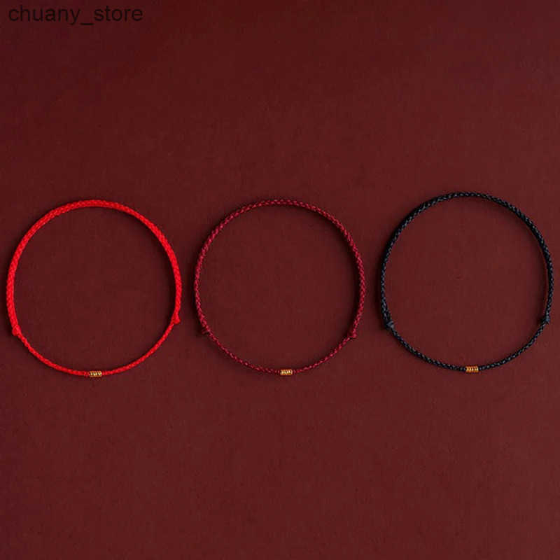Chain Fashion Handmade Gold Color Beads Red Rope Good Lucky Bangles Adjustable Charm s For Women Men Lovers Gift L240910 L0910