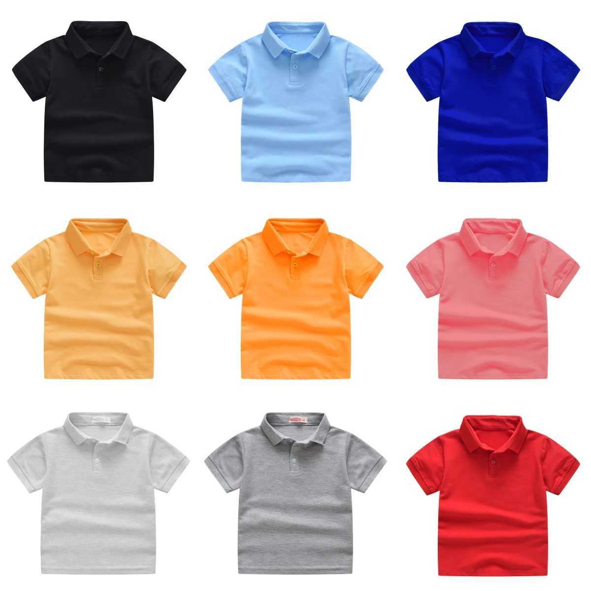 Summer Childrens Solid 10 Color Polo Shirt Boys Girls Short Sleeve T-Shirt 2-9Years Kids Baby High Quali Cotton Clothes TopsXJ241225