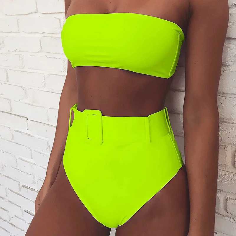 Womens two-piece bikini high waisted 2024 fitted swimsuit leopard print beachwear sexy swimsuit womens push up swimsuitW241225