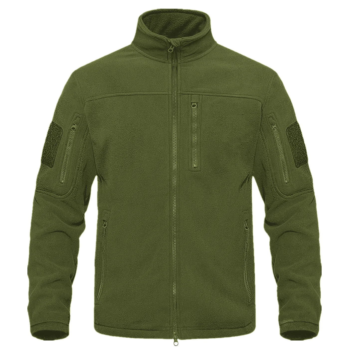 Autumn Winter Mens Fleece Jacket Outdoor Sports Tactical Coat Stand Collar Full Zip Warm Hiking Work Travel Jackets 241225