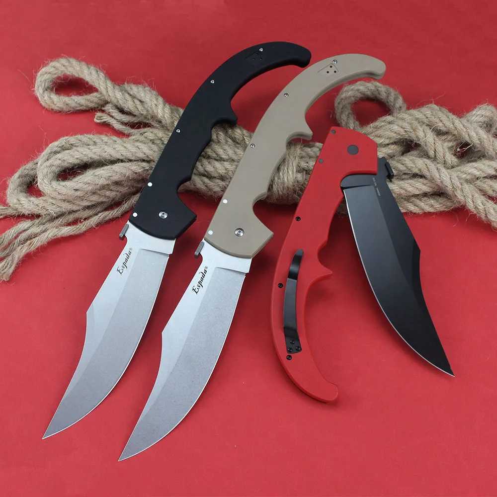 Espada L/XL Cold Folding Tactical Knife AUS10A Steel Large Outdoor Military Hunting and Survival Multi purpose Mens Tool Knife X241225