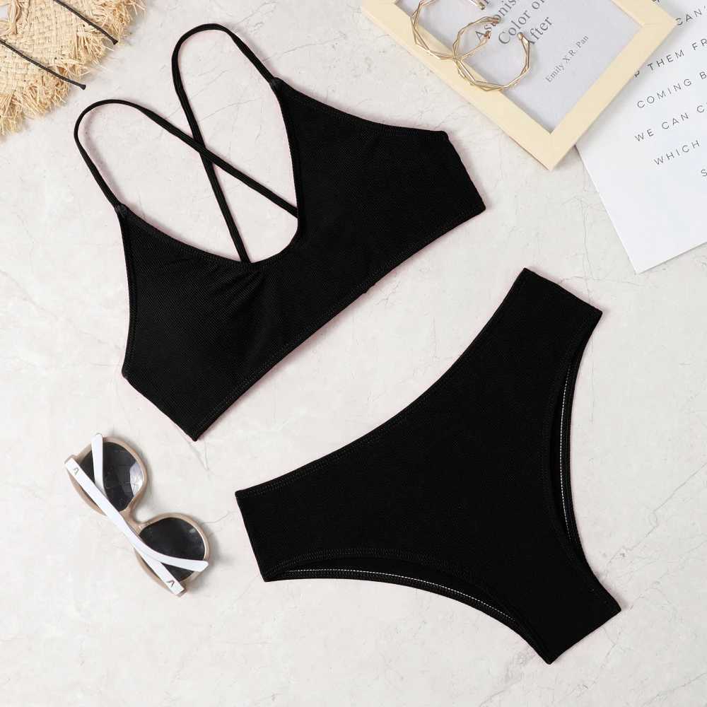 2022 New Soft Ice Silk Sexy Bikini Beach Set Fashion Split Bikini SwimsuitW241225