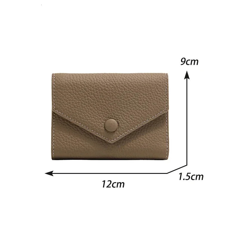 PU Leather Small For Women Wallet Envelope Card Holder Multipurpose Zip Coin Cowhide Short Purse