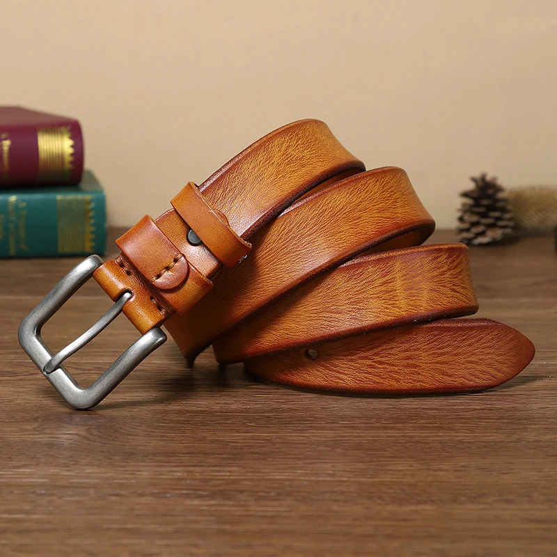 Mens belts Top Cowhide Full Match Casual Jeans Vintage High Quality Male Genuine Leather Belt For Men 241225