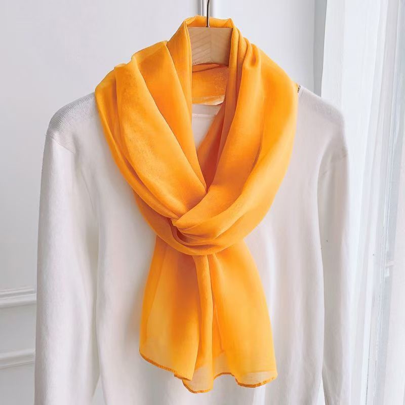 T031 Winter thin scarf pure black all-match solid color scarf men and women casual
