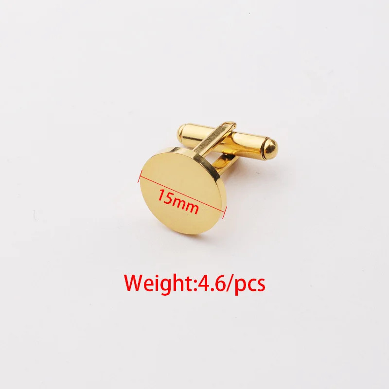 10Pcs/Lot High Quality 15mm 20mm Round Cufflinks Stainless Steel Mirror Polish Blank Cufflinks For DIY Jewelry Making 241225