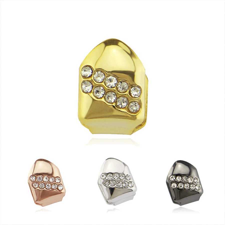 HipHop Teeth Grillz Cs Top Bottom Set Dental Grill Mouth Punk Vampire Halloween Cosplay Party Tooth Rper Funny Jewelry GiftsXJ241225