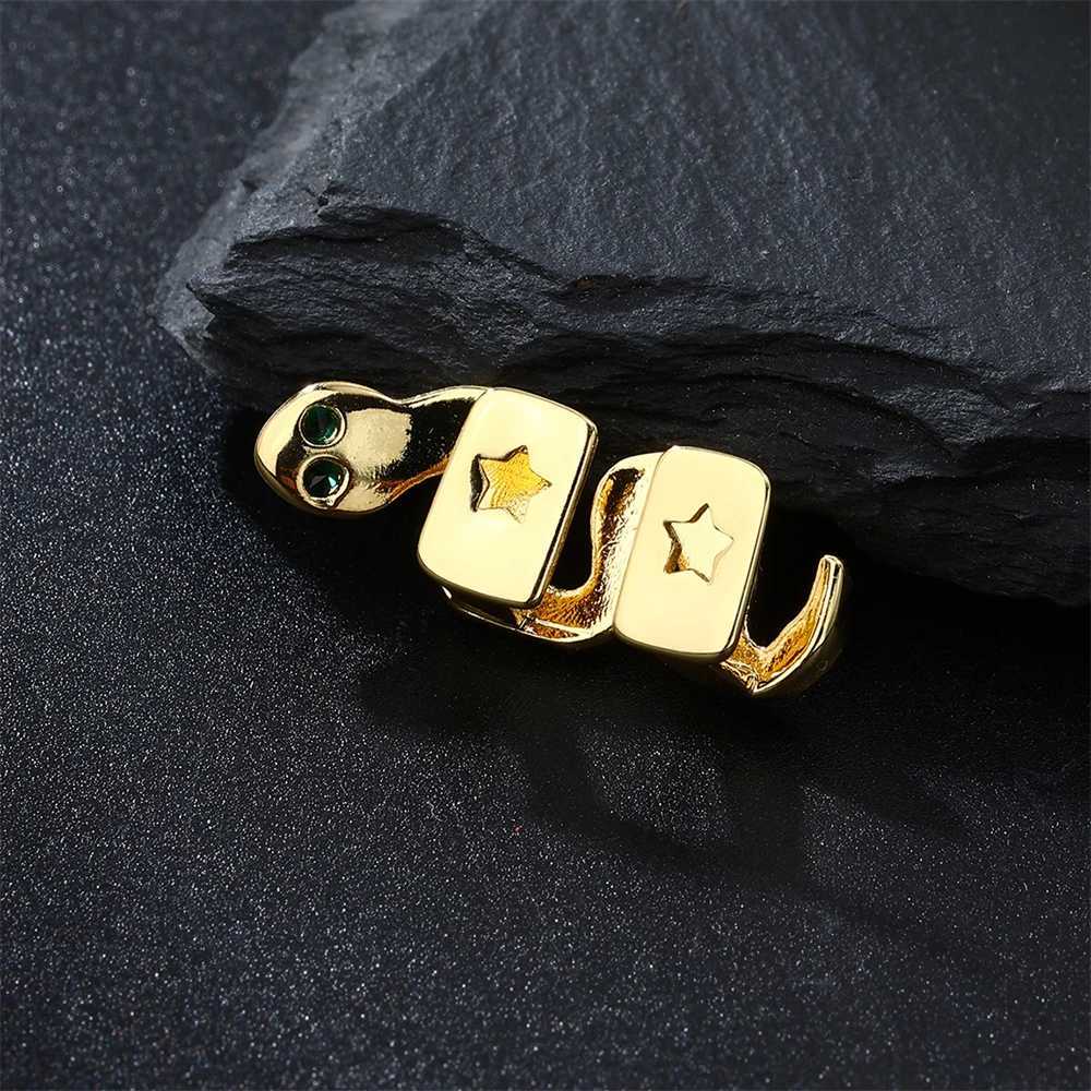 Hip Hop Snake She Bling Teeth Grillz Cs Top Bottom Charm Grills For Men Women JewelryXJ241225