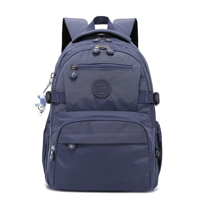 A4 Large Capacity Nylon Men Women Laptop Backpack Lightweight Waterproof Schoolbag Travel Bag Green Blue Red Pink Black M2303 241225