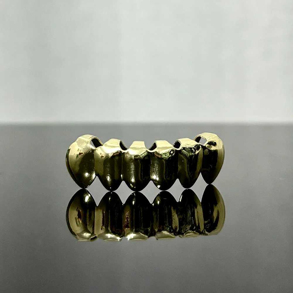 RACHELZ Classic 6 Bottom Teeth Grillz Braces Hip Hop Gold Silver Color Tooth Cs For Women Men Glossy Dental Grills JewelryXJ241225