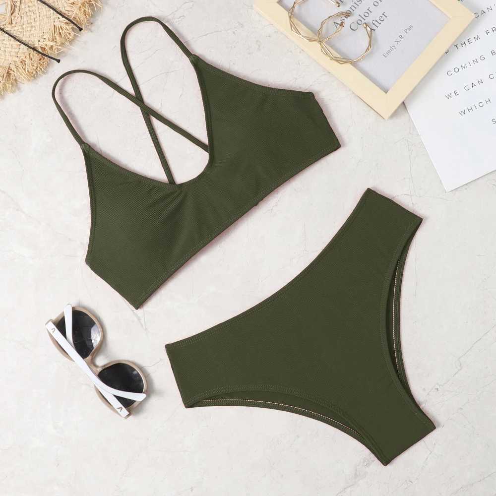 2022 New Soft Ice Silk Sexy Bikini Beach Set Fashion Split Bikini SwimsuitW241225
