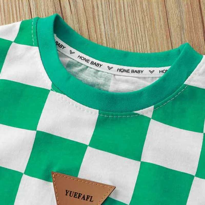 Clothing Sets Summer Children Boy Clothes Set Kid Girl Plaid Tshirts and Shorts 2pcs Suit Teenage Short Sleeve Top Bottom Outfits TracksuitsY241225EDT