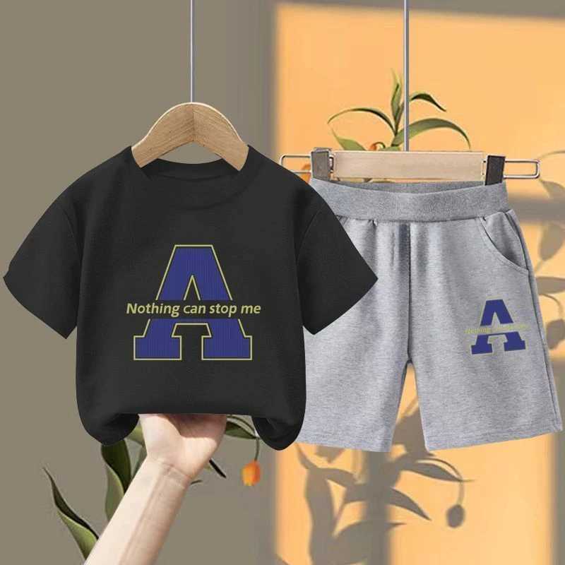 Clothing Sets Summer Baby Girls Clothes Set Children Boy Casual Short Sleeve Letter Print Tshirts Shorts 2pc Kid Top Botton Outfits TracksuitsY2412253