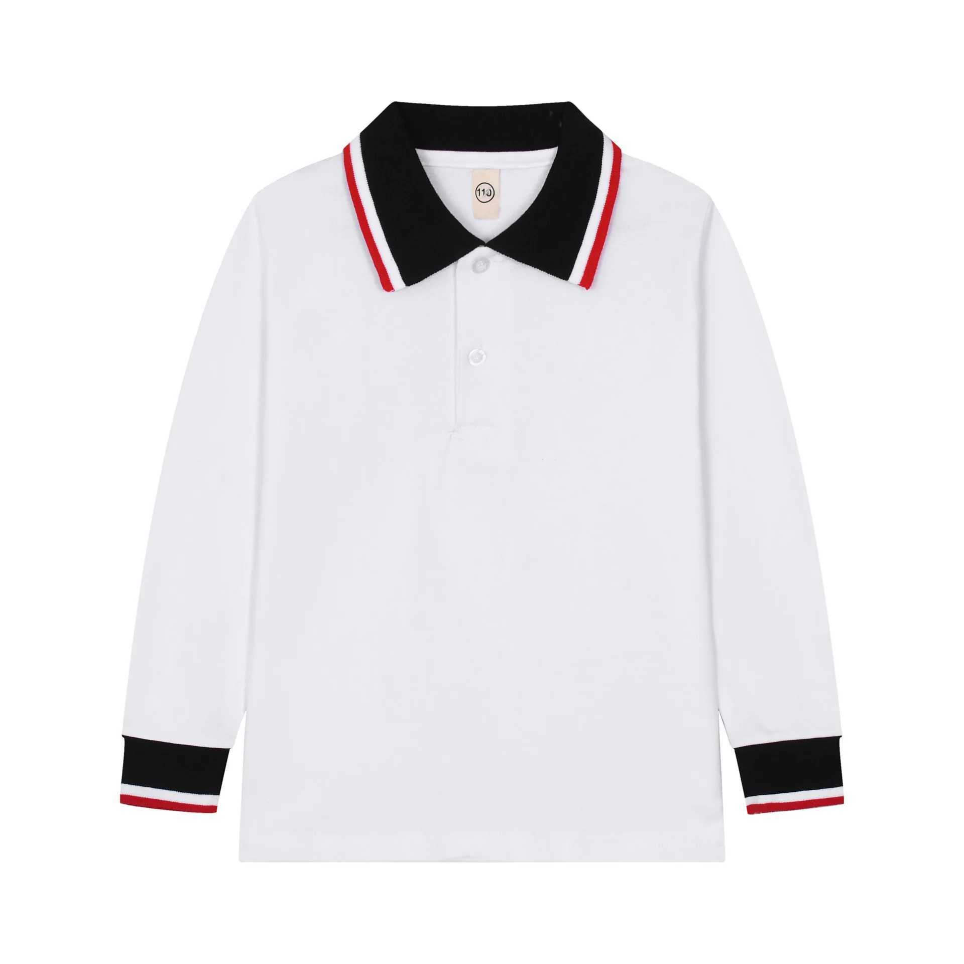 Children T-shirt Long Sleeve Polo Shirts Boys Kids Solid color Tops Baby Boy Sports Polo Boys Clothes 110-190cmXJ241225